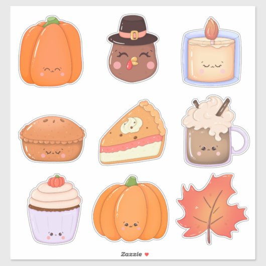 Thanksgiving Clipart Stickerblad Sticker (Vel)