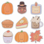 Thanksgiving Clipart Stickervel Sticker (Voorkant)
