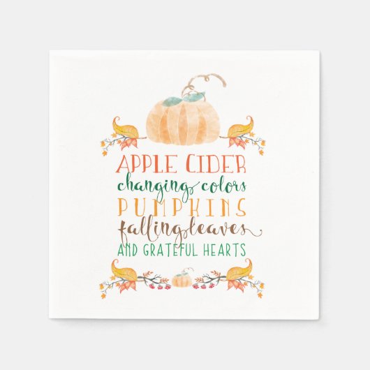 Thanksgiving Cocktail Papieren servetten (Voorkant)