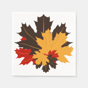 Thanksgiving cocktailservetten - herfstbladeren servet