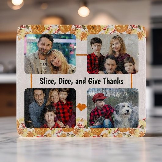 Thanksgiving Collage Foto met aangepaste tekst Snijplank