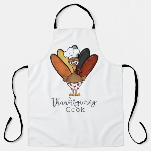 Thanksgiving Cook Turkije Boxers Grappig Schort (Voorkant)