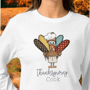 Thanksgiving Cook Turkije Schort Chef Girl Funny T-shirt