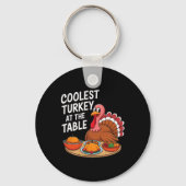Thanksgiving Coolest Turkey At The Table Thanksgiv Sleutelhanger (Voorkant)