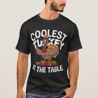 Thanksgiving coolste kalkoen aan tafel T-shirt