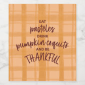 Thanksgiving Coquito Wijn Etiket (Enkel label)