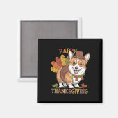 Thanksgiving Corgi Dog Turkey Magneet (Voorkant / Achterkant)