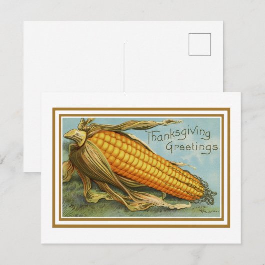  Thanksgiving Corn Briefkaart (Voorkant / Achterkant)