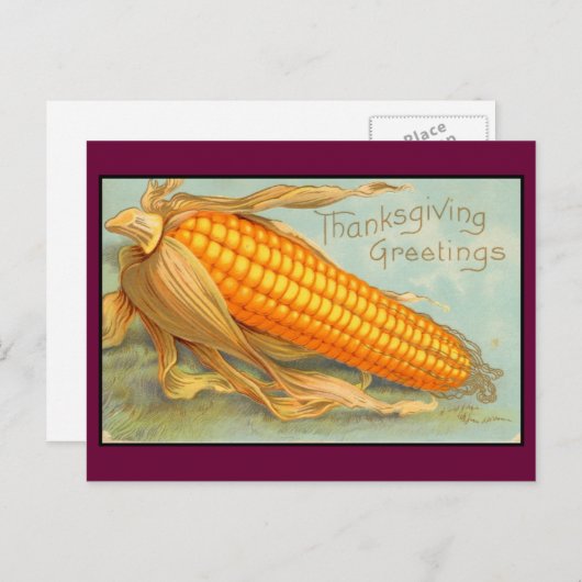 Thanksgiving Corn Husk Feestdagenkaart (Voorkant / Achterkant)