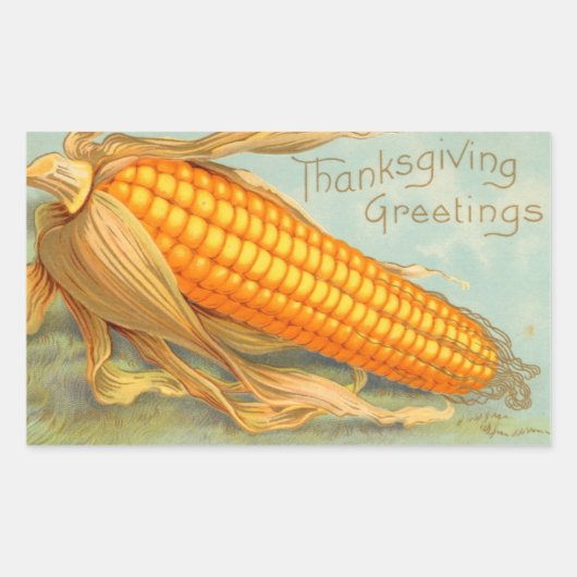 Thanksgiving Corn Husk Rechthoekige Sticker (Voorkant)