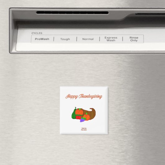 Thanksgiving Cornucopia 2 inch Square Magnet (Insitu (Vaatwasser))
