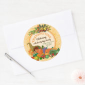 Thanksgiving Cornucopia Abundance Horn of Plenty Ronde Sticker (Envelop)