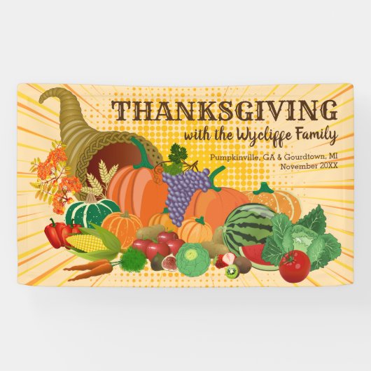 Thanksgiving Cornucopia Abundance Horn of Plenty Spandoek (Horizontaal)