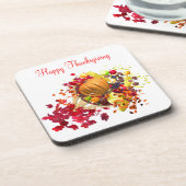 Thanksgiving Cornucopia Bier Onderzetter (Linkerzijde)