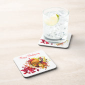 Thanksgiving Cornucopia Bier Onderzetter (Rechterzijde)