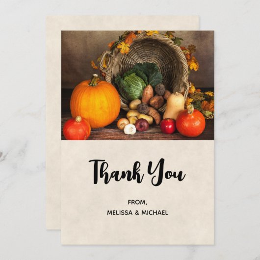 Thanksgiving Cornucopia Bounful Harvest Bedankkaart (Voorkant / Achterkant)