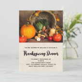 Thanksgiving Cornucopia Bounful Harvest Dinner Kaart (Staand voorkant)