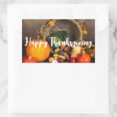 Thanksgiving Cornucopia Bounful Harvest Rechthoekige Sticker (Tas)