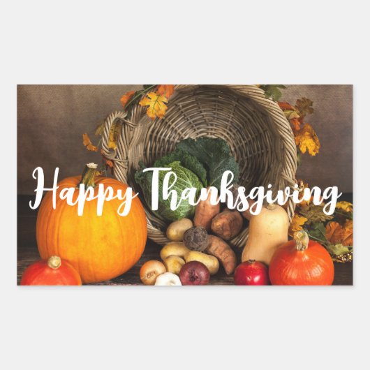 Thanksgiving Cornucopia Bounful Harvest Rechthoekige Sticker (Voorkant)