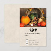 Thanksgiving Cornucopia Bounful Harvest RSVP Kaartje (Voorkant / Achterkant)