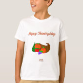 Thanksgiving Cornucopia Boys White Basic T Shirt (Voorkant)