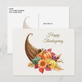 Thanksgiving Cornucopia Briefkaart (Voorkant / Achterkant)