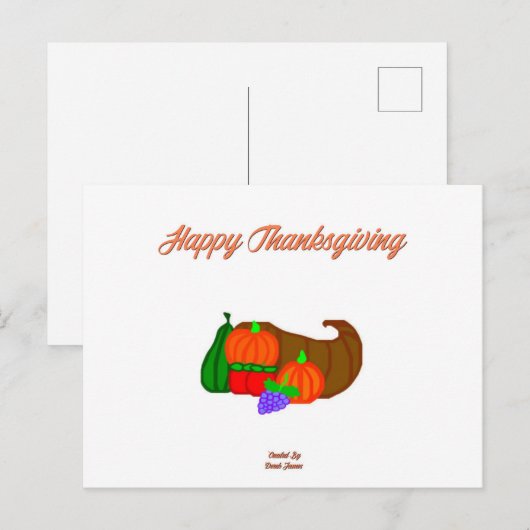Thanksgiving Cornucopia Briefkaart (Voorkant / Achterkant)