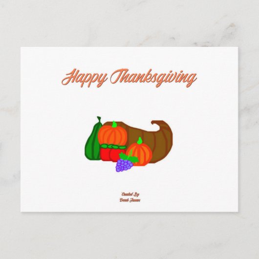 Thanksgiving Cornucopia Briefkaart (Voorkant)