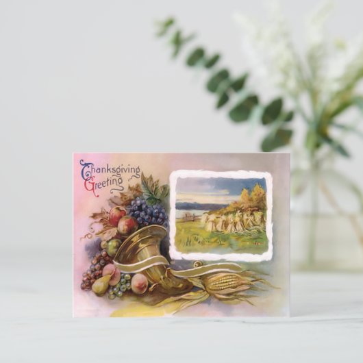 Thanksgiving Cornucopia Briefkaart (Staand voorkant)