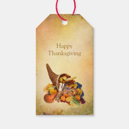 Thanksgiving, Cornucopia Cadeaulabel (Voorkant)