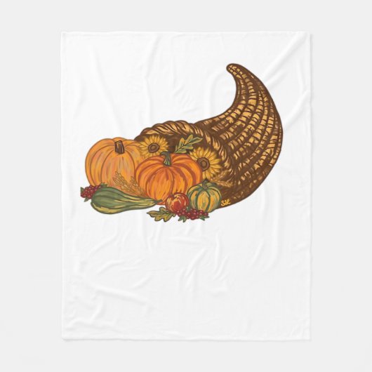 Thanksgiving Cornucopia Classic T-shirt Fleece Deken (Voorkant)