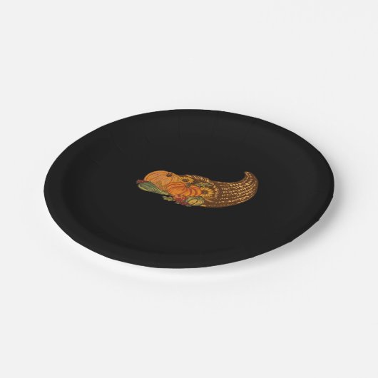 Thanksgiving Cornucopia Classic T-shirt Papieren Bordje (Gekanteld)