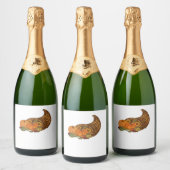 Thanksgiving Cornucopia Classic T-shirt Sparkling Wijnetiket (Flessen)