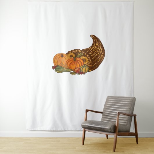 Thanksgiving Cornucopia Classic T-shirt Wandkleed (In situ)