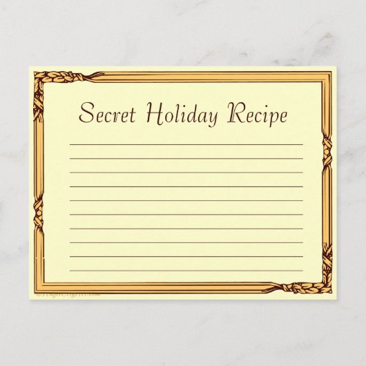 Thanksgiving cornucopia Custom Recept Kaart (Achterkant)