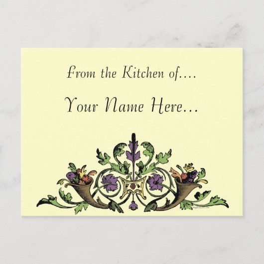 Thanksgiving cornucopia Custom Recept Kaart (Voorkant)