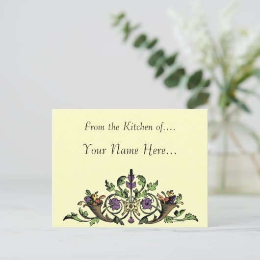 Thanksgiving cornucopia Custom Recept Kaart (Staand voorkant)