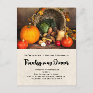 Thanksgiving Cornucopia Dinner Invitation Briefkaa Briefkaart
