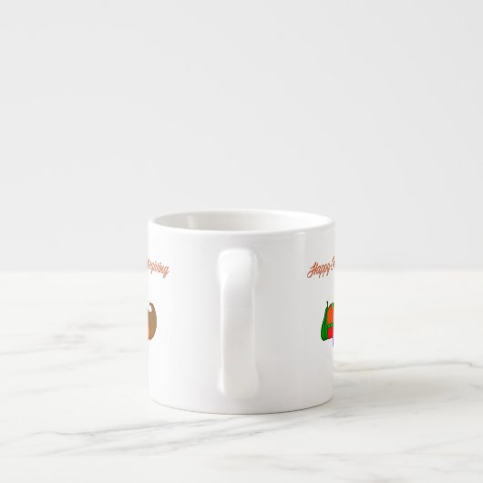 Thanksgiving Cornucopia Espresso Mok (Achterkant)