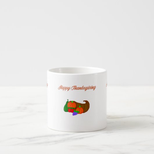 Thanksgiving Cornucopia Espresso Mok (Voorkant)
