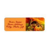 Thanksgiving Cornucopia Etiket (Voorkant)
