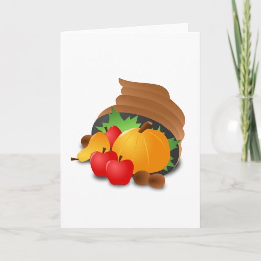Thanksgiving Cornucopia Feestdagen Kaart (Voorkant)