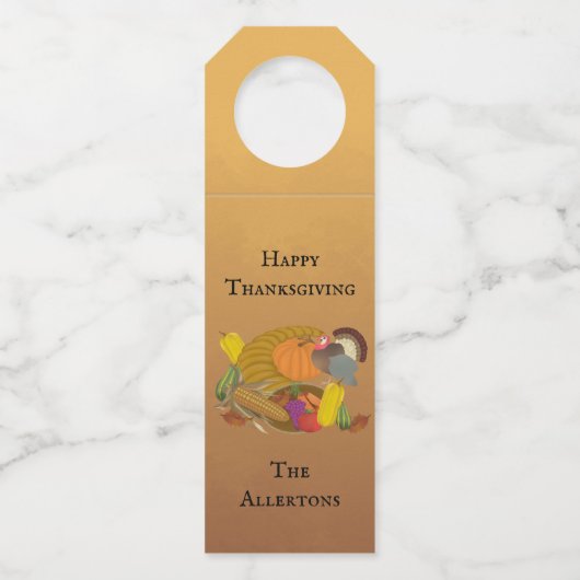 Thanksgiving Cornucopia Flessenhanger (Voorkant)