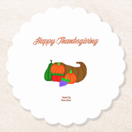 Thanksgiving Cornucopia Gezogen rond Onderzetter