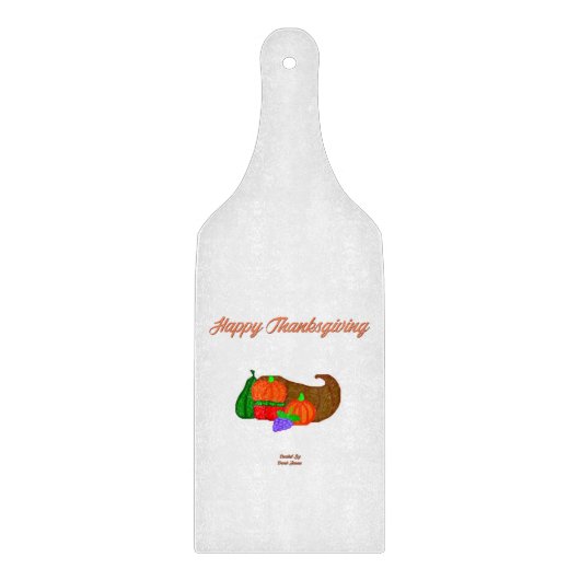 Thanksgiving Cornucopia Glass Cutting Board Snijplank (Voorkant)
