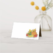 Thanksgiving Cornucopia Greenery Elegant Autumn Plaatskaartje (Achterkant)