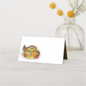Thanksgiving Cornucopia Greenery Elegant Autumn Plaatskaartje (Voorkant)