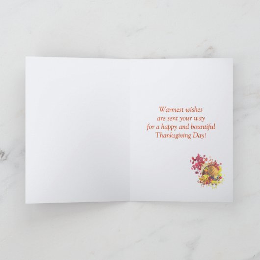 Thanksgiving Cornucopia Greetings Feestdagen Kaart (Binnen)