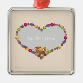 Thanksgiving Cornucopia Hart (foto lijst) Keramisch Ornament