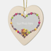 Thanksgiving Cornucopia Hart (foto lijst) Keramisch Ornament (Links)